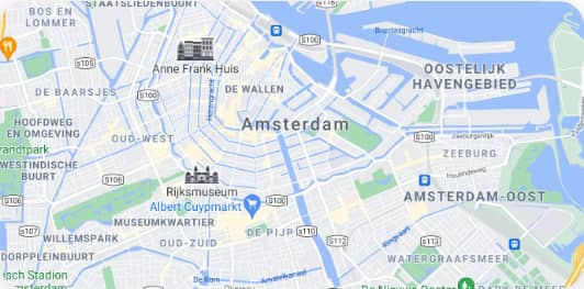 Plaatje van landkaart met locaties Coaches